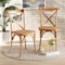 Baxton Studio Tartan Mid-Century Brown Woven Rattan and Wood Dining Chair Set(2PC) PR 195-2PC-12390-ZORO - alternate 1